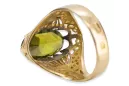 Ring Vintage Schmuck Gelber Peridot 14 Karat Gelbgold vrc020y